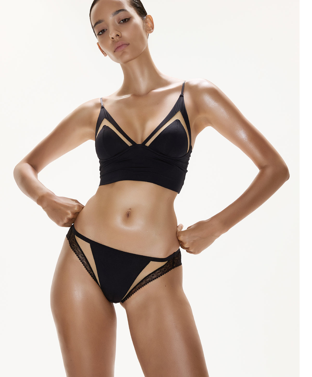 SPYDER | Tulle Patchwork Triangle Crop Top