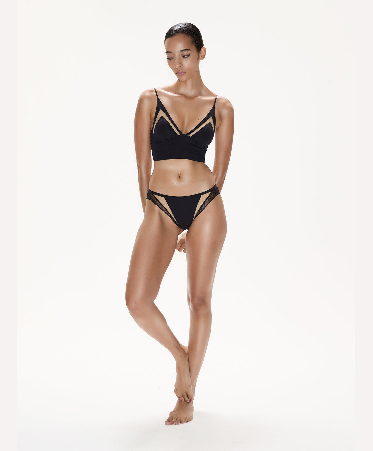 SPYDER | Tulle Patchwork Triangle Crop Top